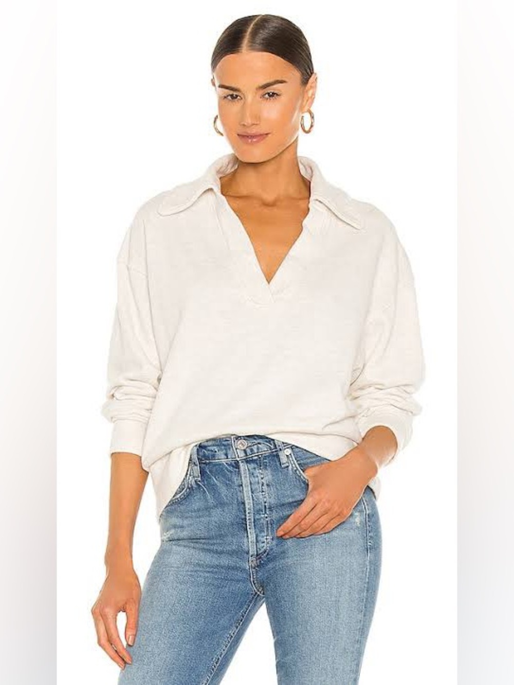 Citizens Of Humanity Rosalia Polo Collar Sweatshirt XL